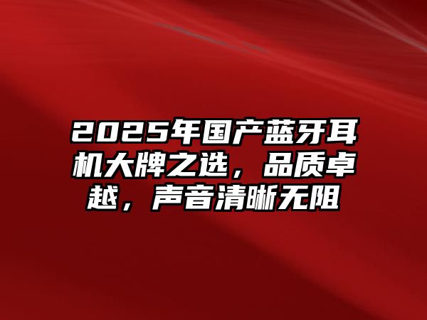2025年國產藍牙耳機大牌之選，品質卓越，聲音清晰無阻